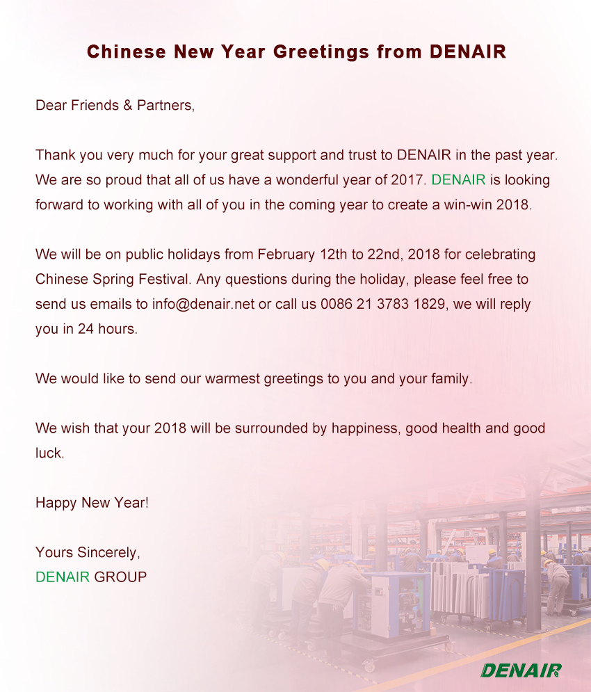 Chinese New Year Greetings from DENAIR