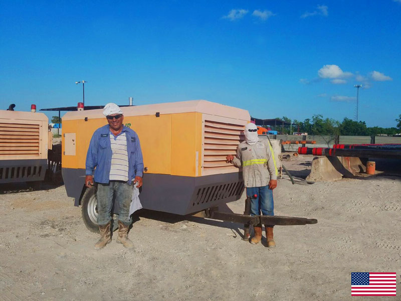 Portable Air Compressor for Pipeline Service in USA - DENAIR