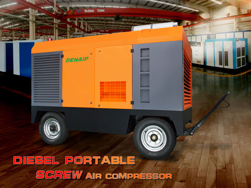 DENAIR diesel portable screw air compressor