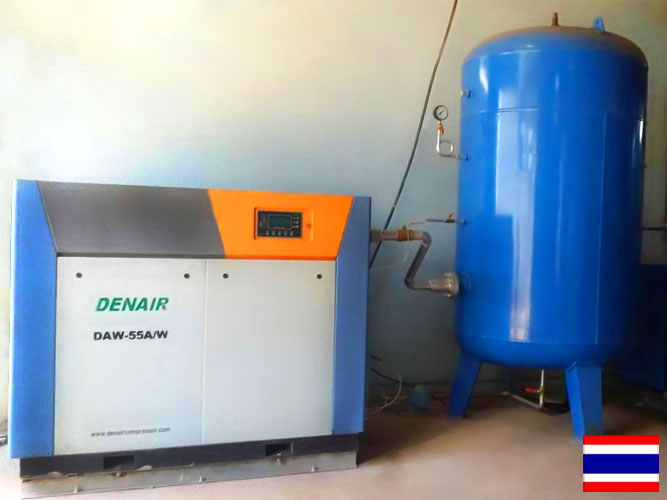 DENAIR Oil Free Air Compressor Running in Bangkok