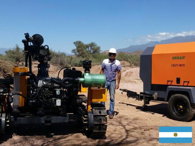 DENAIR Portable Air Compressor and Drilling Rig in Quartz Mine