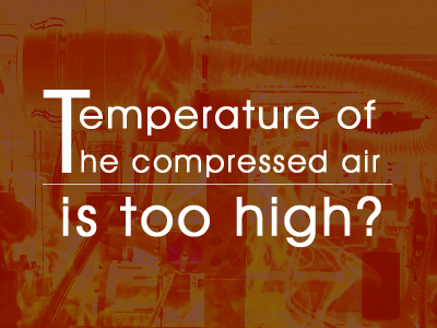 What should we do if the temperature of the compressed air from the diesel portable air compressors is too high?