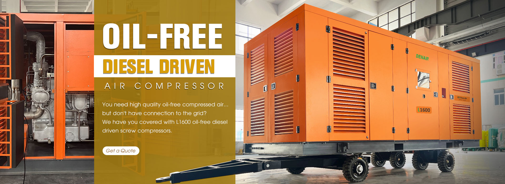 Oil-free Diesel Driven Air compressor